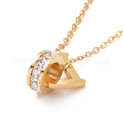 Collier pendentif lettre initiale d & o avec strass en cristal&nbsp;NJEW-A004-16G
