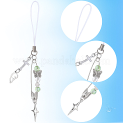 8 шт. акриловые и стеклянные ремешки для мобильных телефонов&nbsp;HJEW-SC00145