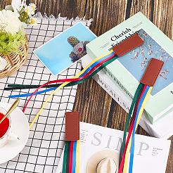 Закладки из искусственной кожи с разноцветными лентами AJEW-WH20002-70I