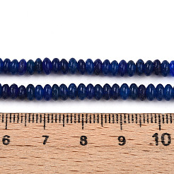 染め加工天然石ホワイトジェイドビーズ連売り  ロンデル  ダークブルー  4~5x2~3mm  穴：0.8mm  約142~150個/連  14.57~14.96''（37~38センチメートル）&nbsp;X-G-T139-57A-03