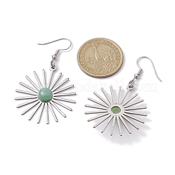 Серьги-подвески star 201 из нержавеющей стали с натуральными драгоценными камнями для женщин EJEW-JE05835