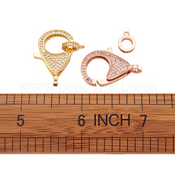 Латунные микро проложить кубического циркония когтя омара застежками ZIRC-TA0001-12