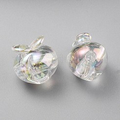 УФ-покрытие радужными переливающимися акриловыми бусинами&nbsp;OACR-F004-02G