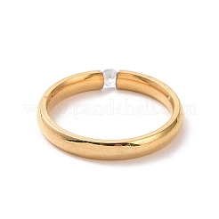 Anello solitario semplice con strass di cristallo&nbsp;RJEW-I089-49G
