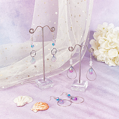 Наборы для самостоятельного изготовления стеклянных сережек в фиолетовом стиле&nbsp;DIY-SC0014-36P