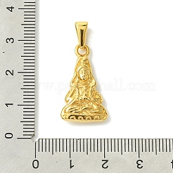 PVD真空メッキ304ステンレスペンダント  観音菩薩のチャーム  ゴールドカラー  24.5x14.5x4.5mm  穴：3.5x6mm&nbsp;STAS-L275-17G