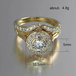 2 шт. сплав с хрустальными стразами кольца для пальцев&nbsp;FS-WG4C099-03