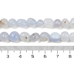 Нити бусин из халцедона природного синего цвета G-D303-01