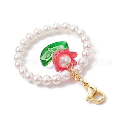 4 шт. подвеска в виде цветка из стекла/акрила и ракушки с жемчугом HJEW-TA00330