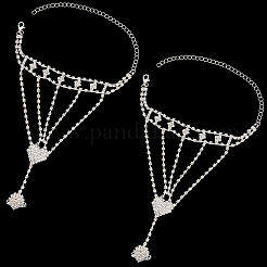 2шт. браслет с теннисным кольцом из кристаллов и страз&nbsp;BJEW-CN0001-17A