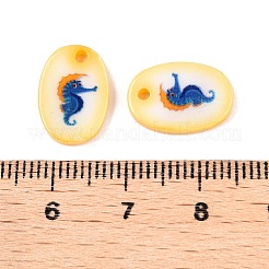 Натуральные пресноводные ракушки с двусторонней печатью овальные подвески&nbsp;SHEL-T020-05M