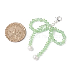 4 pezzo di perle con conchiglia bowknot e decorazioni pendenti in vetro&nbsp;HJEW-TA00201