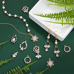 16pz 8 pendenti in ottone con micro pavé di zirconi trasparenti&nbsp;KK-CA0003-55