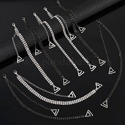 4 пара 4 стилей цепочек со стразами FIND-GO0002-51