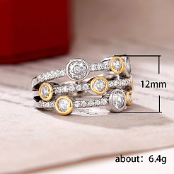 Anneaux en laiton micro pave clair zircone cubique&nbsp;WG13FF2-01