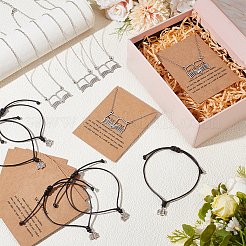 5-teiliges Set aus Halsketten und Armbändern aus Messing und Eisen&nbsp;SJEW-PH00009