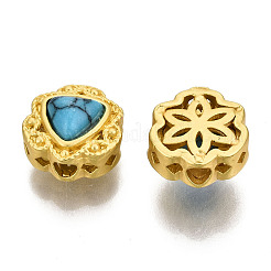 Синтетические бирюзовые бусины с 4 отверстием&nbsp;LS-KK-S310-38A