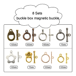74 компл. 8 стильных застежки из сплава в тибетском стиле FIND-YW0001-38