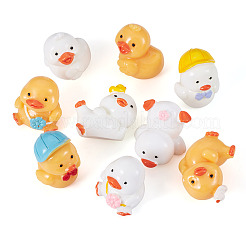 9 stücke 9 arten cartoon nette harz 3d ente figuren&nbsp;DJEW-TA0001-39