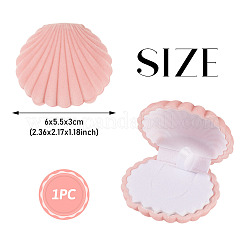 Boîtes de rangement de bijoux en velours en forme de coquille&nbsp;VBOX-TADJ0001-02A
