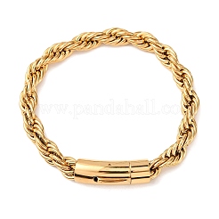 Браслеты из нержавеющей стали 304 с цепочкой и веревкой для мужчин и женщин&nbsp;BJEW-C124-03A-G