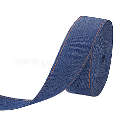 ステッチデニムリボン  服飾材料  DIYクラフトヘアクリップアクセサリーと縫製装飾用  マリンブルー  4cm  10 M /袋&nbsp;OCOR-TAC0009-04D-03