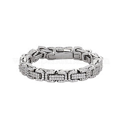 Браслеты-цепочки в византийском стиле из латуни с микропаве и прозрачными кубическими циркониями для женщин&nbsp;FS-WG63F55-01