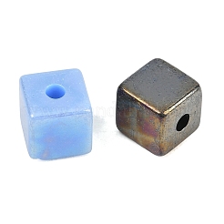 不透明なメッキアクリルビーズ  キューブ  ABカラーメッキ  ミックスカラー  8x8x8mm  穴：2mm  961個/ 500g&nbsp;OACR-D042-03