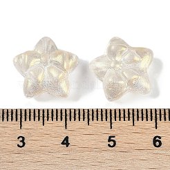 透明スプレーペイントガラスビーズ  ちょう結びに主演  古いレース  14x15x7mm  穴：1.2mm&nbsp;X1-GLAA-H035-02E