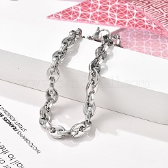 Браслеты-цепочки из нержавеющей стали 304 в виде кофейных зерен для женщин и мужчин&nbsp;BJEW-F488-01P-01