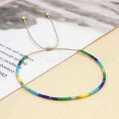 Bracelets tressés réglables en perles de verre pour femmes&nbsp;VX8992-4