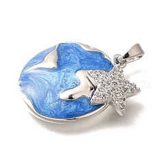 Pendentifs en laiton micro pavé de zircones cubiques transparentes&nbsp;KK-R212-13G-02