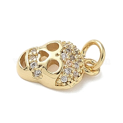 Подвески-черепы из латуни с микропаве из кубических цирконий на тему Хэллоуина KK-L248-03G