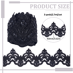 3 ярд полиэстера с цветочной кружевной отделкой&nbsp;OCOR-MA0001-47A
