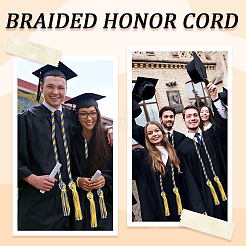 Веревка чести выпускной полиэстер&nbsp;AJEW-WH0314-317B