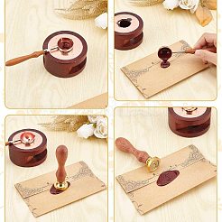 Messing-Wachssiegelstempel mit Holzgriff&nbsp;AJEW-WH0412-0413