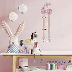 チェリー不織布ヘアピンヘアクリップ吊り下げホルダー収納オーガナイザー  ポリエステルベルトと合金キーホルダー付き  女の子の部屋用吊り飾りヘアアクセサリー収納ベルト装飾  ショッキングピンク  70.1cm&nbsp;ODIS-WH0025-129B