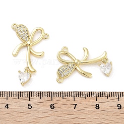 Покрытие стойки латунь проложить прозрачный кубический цирконий бант соединитель подвески&nbsp;KK-Z064-35G-01