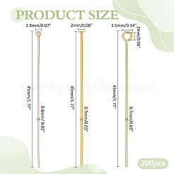 300 шт. 3 шт. латунных штифтов с плоской головкой KK-ME0002-86