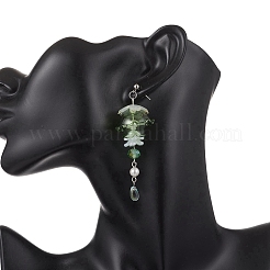 Серьги-гвоздики с подвесками из ракушки-медузы из нержавеющей стали 304 с жемчугом EJEW-TA00773-01