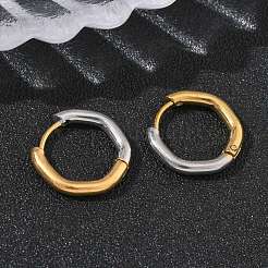 Двухцветные серьги-кольца из нержавеющей стали 304&nbsp;EJEW-P313-01B-G