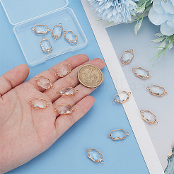 16 шт. латунные подвески-коннекторы из прозрачного стекла&nbsp;FIND-BC0013-16G