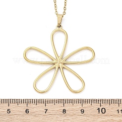 Ожерелья с подвесками из полого цветка из нержавеющей стали 304 NJEW-M096-25G