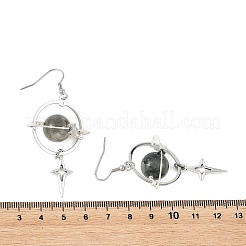 Orecchini pendenti in labradorite naturale e lega metallica&nbsp;EJEW-TA00818-01