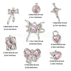 8 шт. 8 стиля подвески из сплава со стеклянной пластиной&nbsp;FIND-FP0002-94