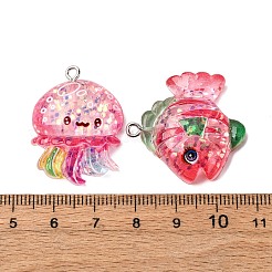 Подвески из прозрачной смолы в виде морских животных RESI-P045-01P-M