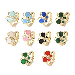 Латунные микро проложить пальцев кольца кубического циркония&nbsp;RJEW-C152-01G