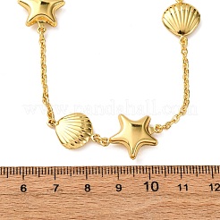 Женские ожерелья-цепочки в форме звезд и ракушек из нержавеющей стали 304 NJEW-G178-08G