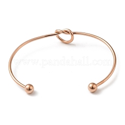 Ионное покрытие (ip) 304 нержавеющая сталь браслеты манжеты узел для женщин&nbsp;BJEW-M233-04RG