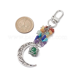 Decoración colgante de bolsa de piedras preciosas y aleación de luna hueca&nbsp;HJEW-JM01968